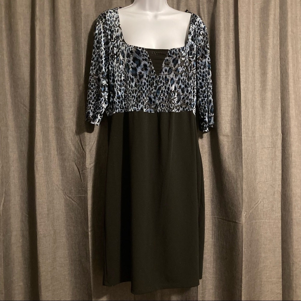 Blue animal print dress